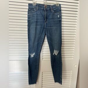 MOTHER Distressed Skinny Blue Jeans 29